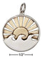 Silver Charms & Pendants Sterling Silver Double Layer Wave Pendant With Bronze Sun And Rays JadeMoghul