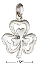 Silver Charms & Pendants Sterling Silver Double Shamrock Charm JadeMoghul Inc.