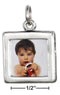 Silver Charms & Pendants Sterling Silver Double Sided Square Picture Frame Charm JadeMoghul Inc.