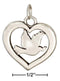 Silver Charms & Pendants Sterling Silver Dove Inside Heart Charm JadeMoghul Inc.