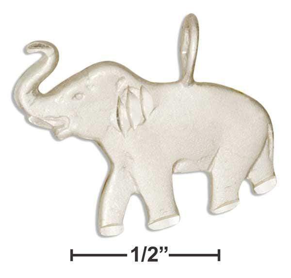 Silver Charms & Pendants Sterling Silver Elephant Pendant With Raised Trunk For Luck JadeMoghul Inc.