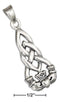 Silver Charms & Pendants Sterling Silver Elongated Celtic Knot With Claddagh Pendant JadeMoghul Inc.