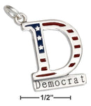 Silver Charms & Pendants Sterling Silver Enamel "D" Democrat Charm JadeMoghul Inc.