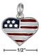 Silver Charms & Pendants STERLING SILVER ENAMEL HEART SHAPE AMERICAN FLAG CHARM JadeMoghul