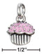 Silver Charms & Pendants Sterling Silver Enamel Pink Frosted Cupcake Charm JadeMoghul Inc.
