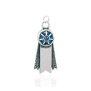 Silver Charms & Pendants Sterling Silver Engravable 1St First Place Ribbon Charm With Paua Shell JadeMoghul Inc.