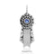 Silver Charms & Pendants Sterling Silver Engravable Celebrate Paws Ribbon Pendant Swarovski Crystal Blue JadeMoghul Inc.