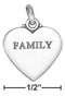 Silver Charms & Pendants Sterling Silver "Family" Affirmation Heart Charm JadeMoghul Inc.