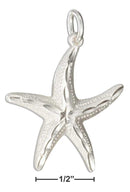 Silver Charms & Pendants Sterling Silver Fancy Diamond Cut Starfish Charm JadeMoghul