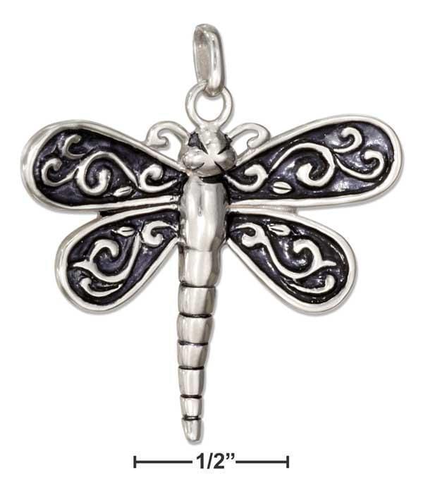 Silver Charms & Pendants Sterling Silver Fancy Dragonfly Charm JadeMoghul