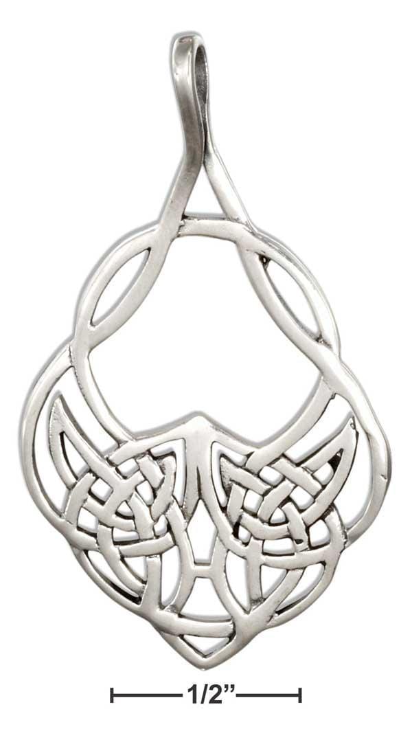 Silver Charms & Pendants Sterling Silver Fancy Teardrop Celtic Knots Pendant JadeMoghul