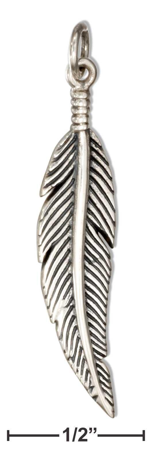 Silver Charms & Pendants Sterling Silver Feather Charm JadeMoghul