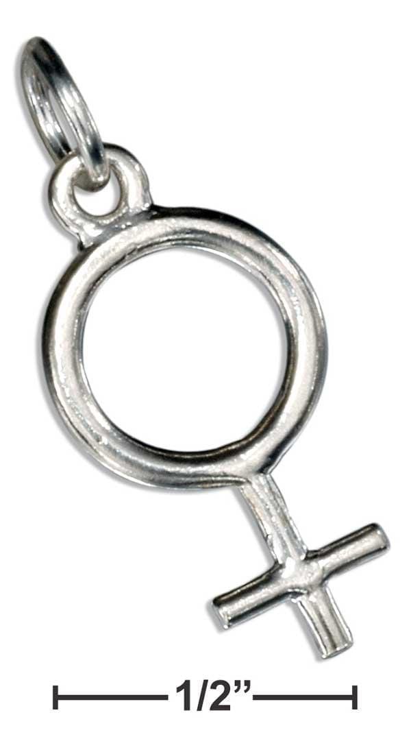 Silver Charms & Pendants Sterling Silver Female Symbol Charm JadeMoghul Inc.