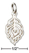 Silver Charms & Pendants Sterling Silver Filigree Peacock Feather Charm JadeMoghul Inc.