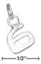 Silver Charms & Pendants Sterling Silver Fine Lined "6" Number Charm JadeMoghul Inc.