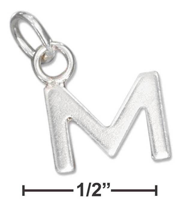 Silver Charms & Pendants Sterling Silver Fine Lined Letter "M" Charm JadeMoghul Inc.