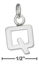 Sterling Silver Fine Lined Letter "Q" Charm