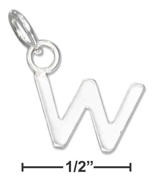 Silver Charms & Pendants Sterling Silver Fine Lined Letter "W" Charm JadeMoghul Inc.