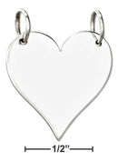 Silver Charms & Pendants Sterling Silver Flat Engravable Heart Pendant JadeMoghul Inc.