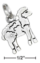 Silver Charms & Pendants STERLING SILVER FLAT LAMB CHARM JadeMoghul