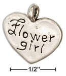 Silver Charms & Pendants Sterling Silver "Flower Girl" Heart Message Pendant JadeMoghul Inc.