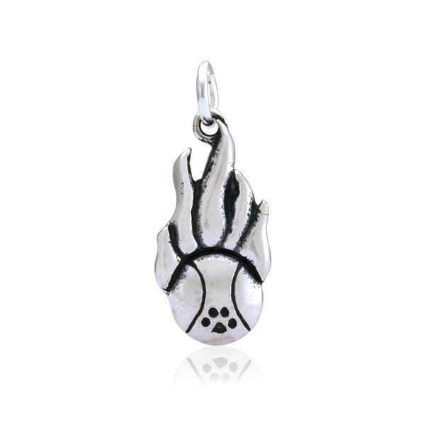 Silver Charms & Pendants Sterling Silver Flyball Charm With Dog Paw Print JadeMoghul