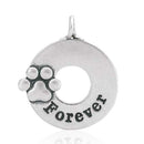 Silver Charms & Pendants Sterling Silver Forever Dog Paw Print Pendant JadeMoghul