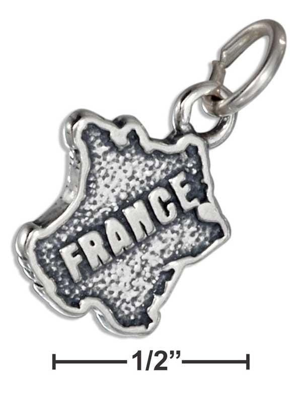 Silver Charms & Pendants Sterling Silver "France" Map Charm JadeMoghul Inc.