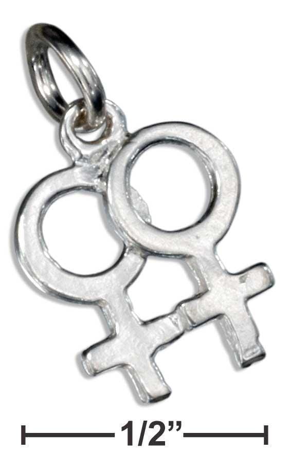 Silver Charms & Pendants Sterling Silver Gay Lesbian Symbol Charm JadeMoghul Inc.