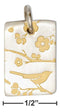 Silver Charms & Pendants Sterling Silver Gold Colored Batik Songbird Print Charm JadeMoghul Inc.