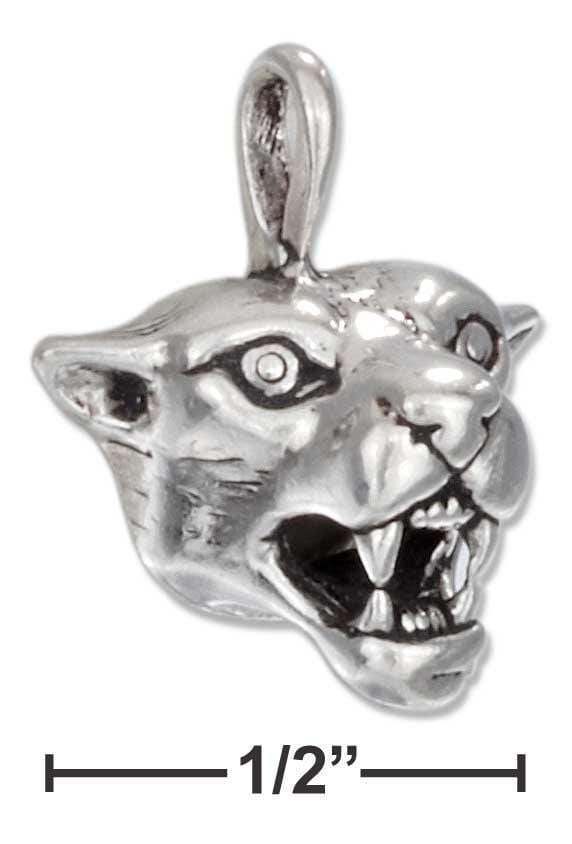 Silver Charms & Pendants Sterling Silver Growling Cougar Face Charm JadeMoghul Inc.