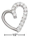 Silver Charms & Pendants Sterling Silver Half High Polish Half Cubic Zirconia Open Heart Pendant JadeMoghul Inc.