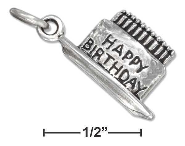 Silver Charms & Pendants Sterling Silver "Happy Birthday" Cake Charm JadeMoghul Inc.