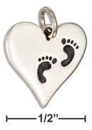 Silver Charms & Pendants Sterling Silver Heart Charm With Footprints JadeMoghul