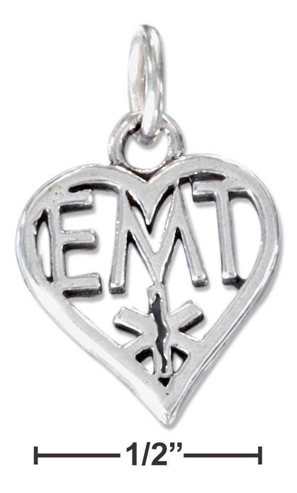 Silver Charms & Pendants Sterling Silver Heart Emergency Medical Technician "Emt" Charm JadeMoghul Inc.