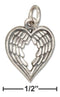 Silver Charms & Pendants Sterling Silver Heart Shape Angel Wings Charm JadeMoghul Inc.