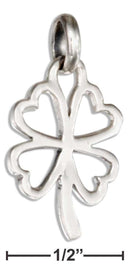 Silver Charms & Pendants Sterling Silver Heart Shape Four Leaf Clover Pendant JadeMoghul Inc.
