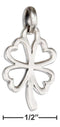 Silver Charms & Pendants Sterling Silver Heart Shape Four Leaf Clover Pendant JadeMoghul Inc.