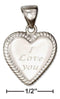 Silver Charms & Pendants Sterling Silver Heart Shape "i Love You" Message Pendant JadeMoghul