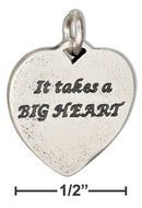 Silver Charms & Pendants Sterling Silver Heart Shape "it Takes A Big Heart" "to Teach Little Minds" Charm JadeMoghul