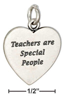 Silver Charms & Pendants Sterling Silver Heart Shape "teachers Are Special People" Message Charm JadeMoghul