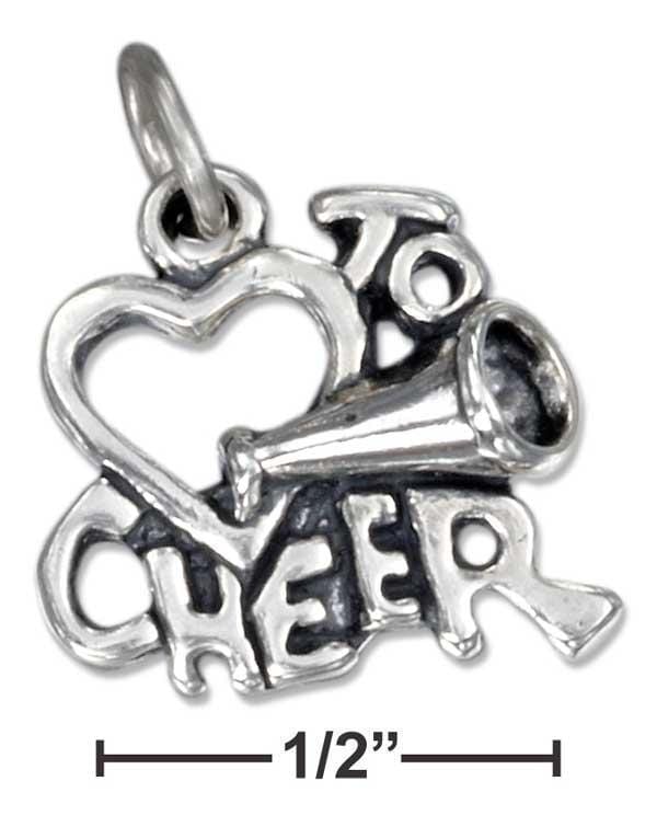 Silver Charms & Pendants Sterling Silver Heart "To Cheer" Charm JadeMoghul Inc.