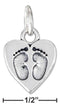 Silver Charms & Pendants Sterling Silver Heart With Footprints Charm JadeMoghul Inc.