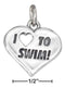 Silver Charms & Pendants Sterling Silver Heart With "I Heart To Swim" Charm JadeMoghul Inc.