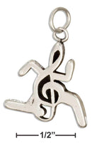 Silver Charms & Pendants Sterling Silver Here Comes Treble Music Charm JadeMoghul Inc.