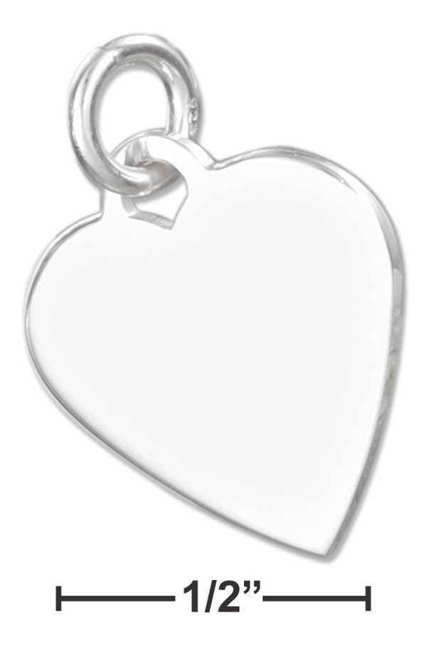 Silver Charms & Pendants Sterling Silver High Polish Engravable Heart Charm JadeMoghul Inc.