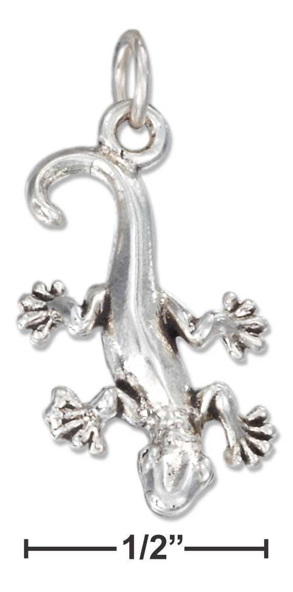 Silver Charms & Pendants Sterling Silver High Polish Gecko Lizard Charm JadeMoghul Inc.