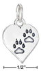 Silver Charms & Pendants Sterling Silver High Polish Heart With Paw Prints Charm JadeMoghul Inc.