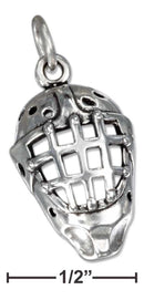 Silver Charms & Pendants Sterling Silver Hockey Goalie Mask Charm JadeMoghul Inc.