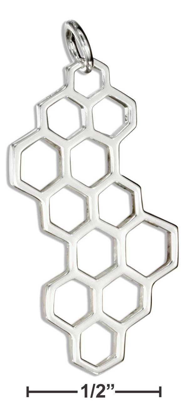 Silver Charms & Pendants Sterling Silver Honeycomb Charm JadeMoghul Inc.